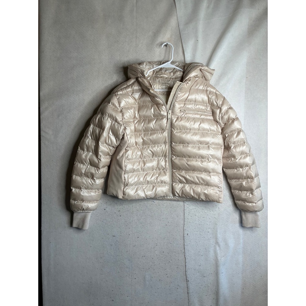 7 Diamonds Montauk Puffer Jacket Champagne Beige Hooded Quilted Coat XL WOT-9035
